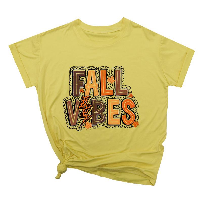 

Летние женские осенние футболки из чистого хлопка с круглым вырезом и принтом в виде романа, универсальные повседневные футболки для женщин 3XL жёлтый