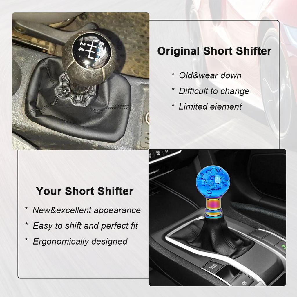 Universal Manual Pink Lever Change Knob Transparent Crystal Acrylic Gear Shifter Head Car Acrylic Shift Knob with Adapter