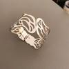 Minimalist Double-Layer Hollow Armlet: European & American Style, Exaggerated & Fashionable High-End Bracelet