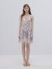 Sinseuden Lavender Floral Patchwork Mini Dress