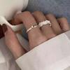 PANJBJ 925 Sterling Silver Texture Rings For Women Fold Design Irregular Minimalism Irregular Jewelry Gift Dropshipping