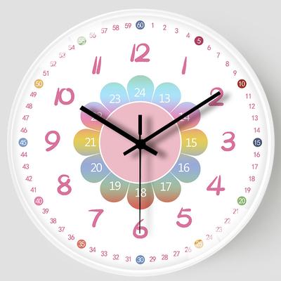 8-Inch 20Cm Wall Clock Living Room Home Children'S Early Education Clock Bedroom Wall Hanging Cute Silent Clock