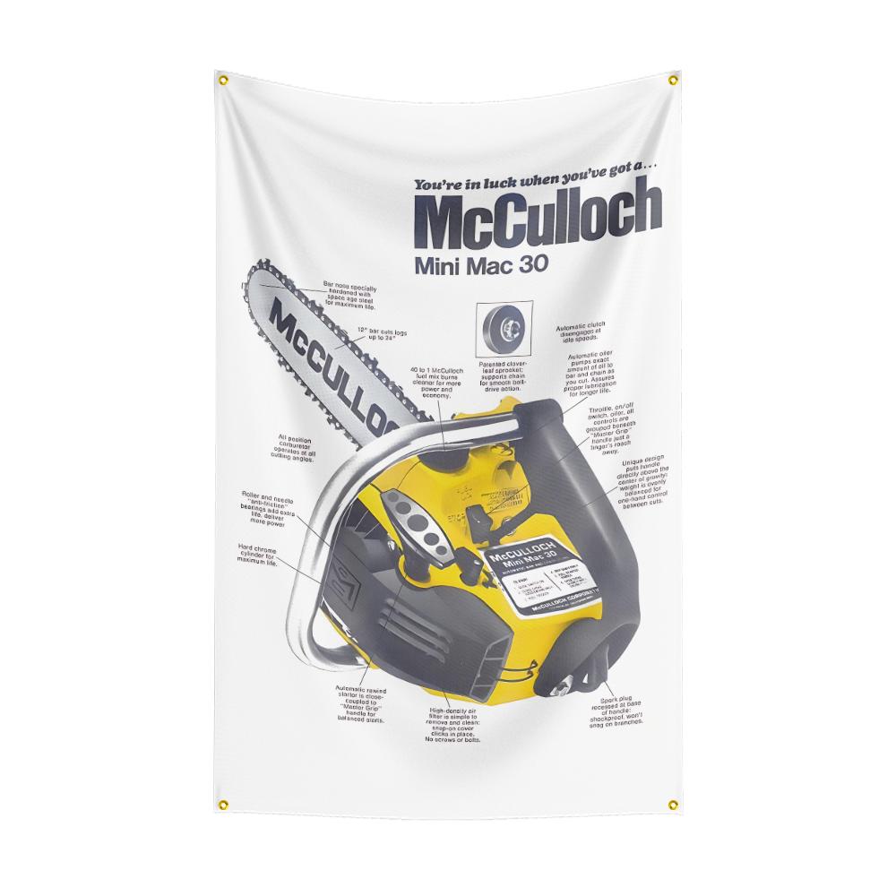 M-mccu-llo-ch chainsaws Tool Flag Polyester Printed Cars Flags Custom Banner Tapestry for Room Garage Decor Power Flag