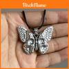 Gothic Skull Butterfly Pendant Necklace With Alloy Chain For Men And Women