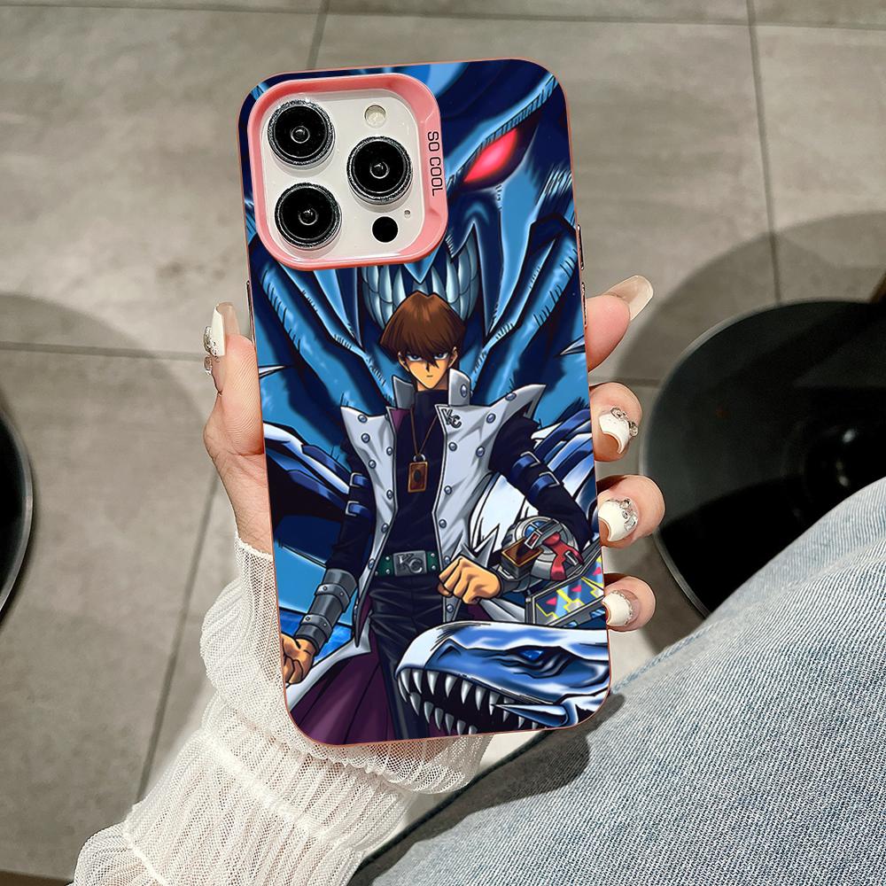 Yugioh Seto Kaiba Phone Case for iPhone 17 16 15 14 13 12 11 X XR XS Air Pro Max Plus Pink Colorful Silver Cover