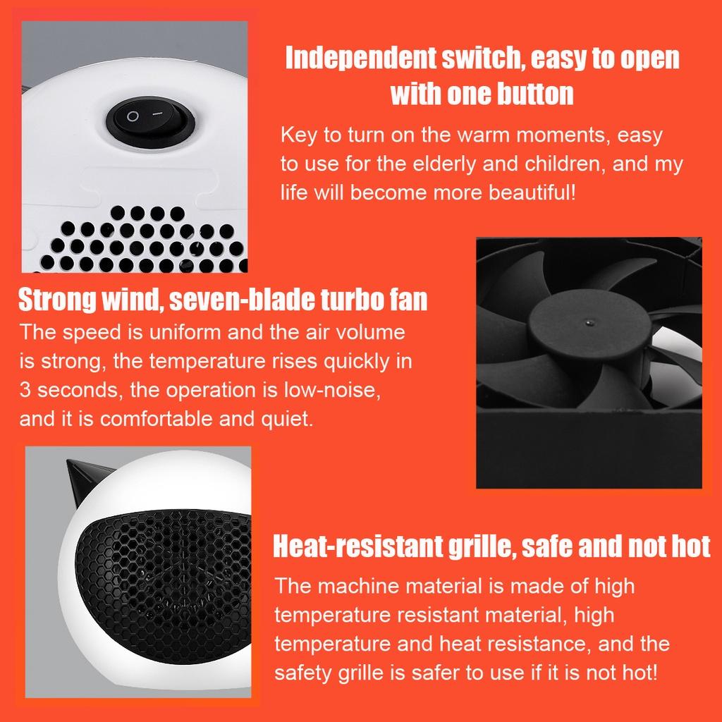 800W Mini Portable Electric Heater Office Room Desktop Fan Heater Temperature Control PTC ceramic Warmer Machine 110V/220V