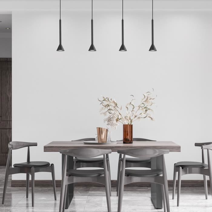 Rail de suspension décoratif 4x10W métal noir 4xGU10 Long 1100mm
