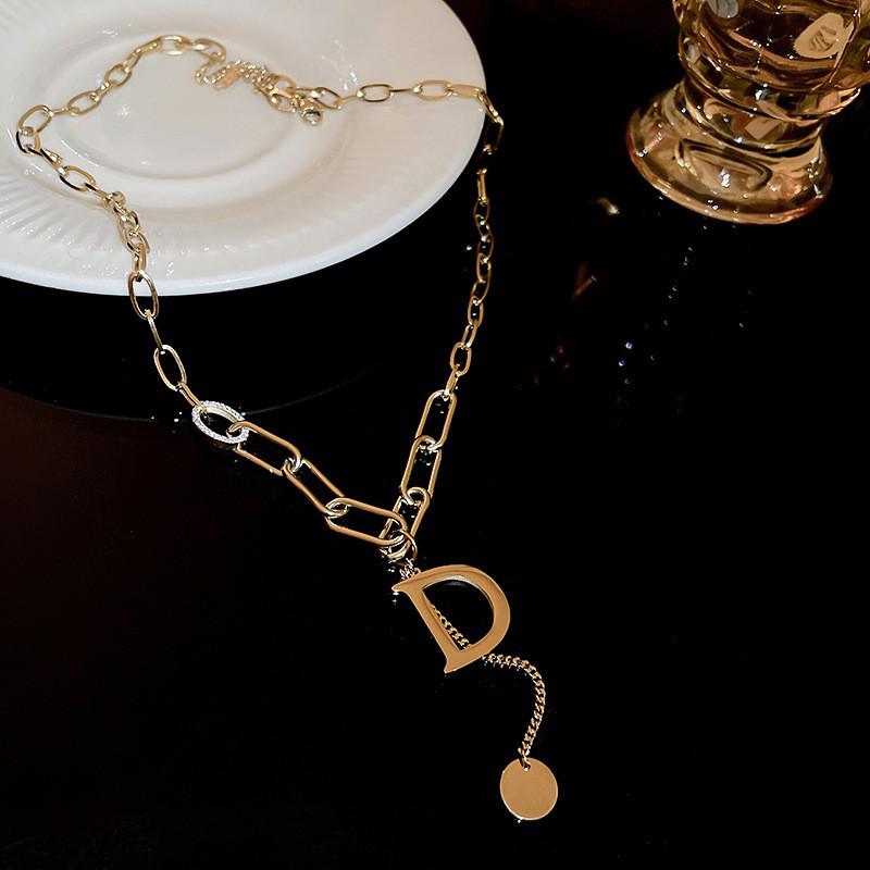 Goldbarren Bohnen Halskette - Edelstahl, Nischendesign, Schlichte Schlüsselbeinkette, Vielseitiger Modeschmuck