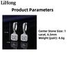 925 Sterling Silver Women's Earrings Inlaid with Square Zircon, Fashionable Banquet Party Jewelry