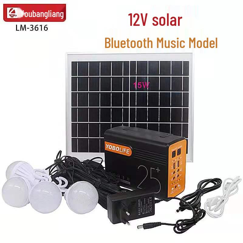 Multi-Function Solar Power System with Bluetooth Music and Lighting