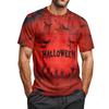 Men's Halloween Printed Round Neck Raglan Short Sleeve Top T-Shirt