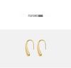 French Choker 18K Gold Plated Geometric Stud Earrings with Water Drop Hook - Titanium Steel, Hot Selling & Unique Model F315.
