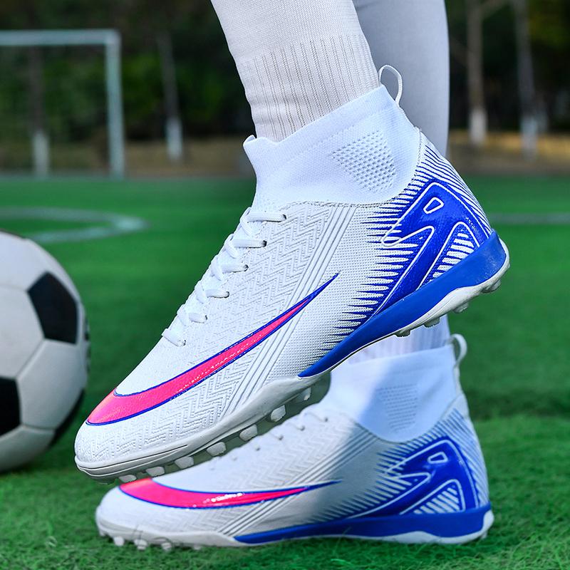 High Top Men Soccer Shoes Professional Football Boots Breathable Wear Resistant Training Match Sneakers Non Slip for Adult Sport