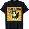 Figured Cat Lovers Gift Tshirt Retro Vintage I Go Meow Funny Cute Cat Meme T-Shirt for Pet Cat Owners T-Shirt