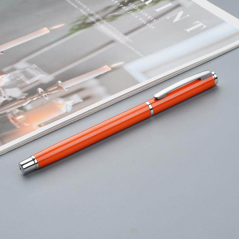 

Luxury Metal Ballpoint Pen Business Signature Pen Office Stationery School Supplies 0.5mm Black Writing Pen High Quality Gel Pen помаранчевий