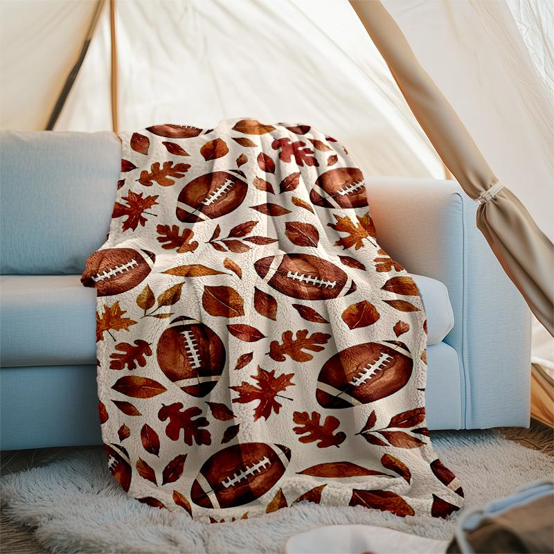 American Football Theme Printed Blanket - Perfect for Couch, Bed, Travel & Outdoor Use | Machine Washable, Cozy & Durable.