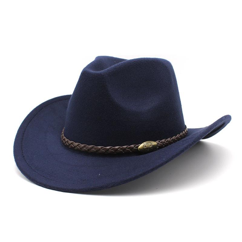 Western Cowboy Hat For Men With Wool Blend For Outdoor Riding And Sun Protection