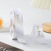 Gold-stamped Polyester Gift Ribbon Bow for Cakes & Floral Packaging