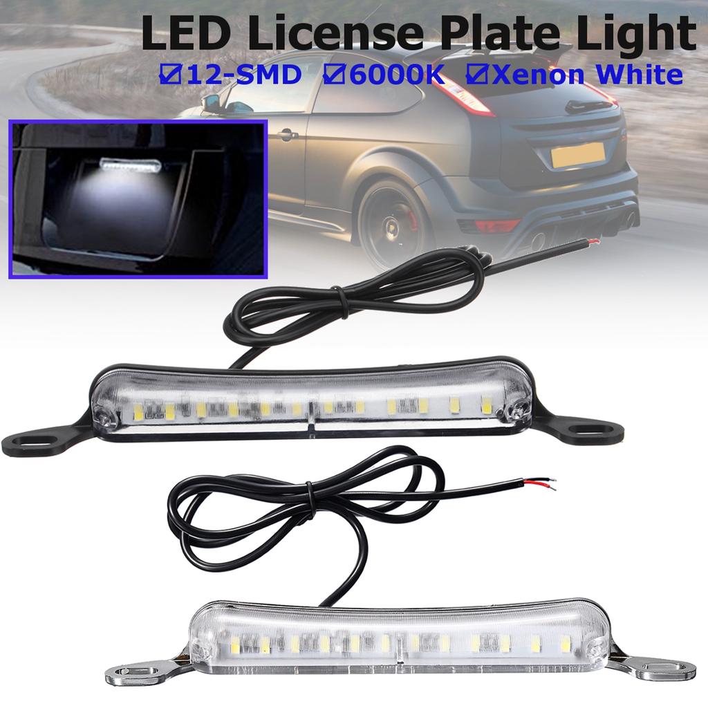 Xenon White 12-SMD Bolt-On LED License Plate Light Lamp For Universal Car White