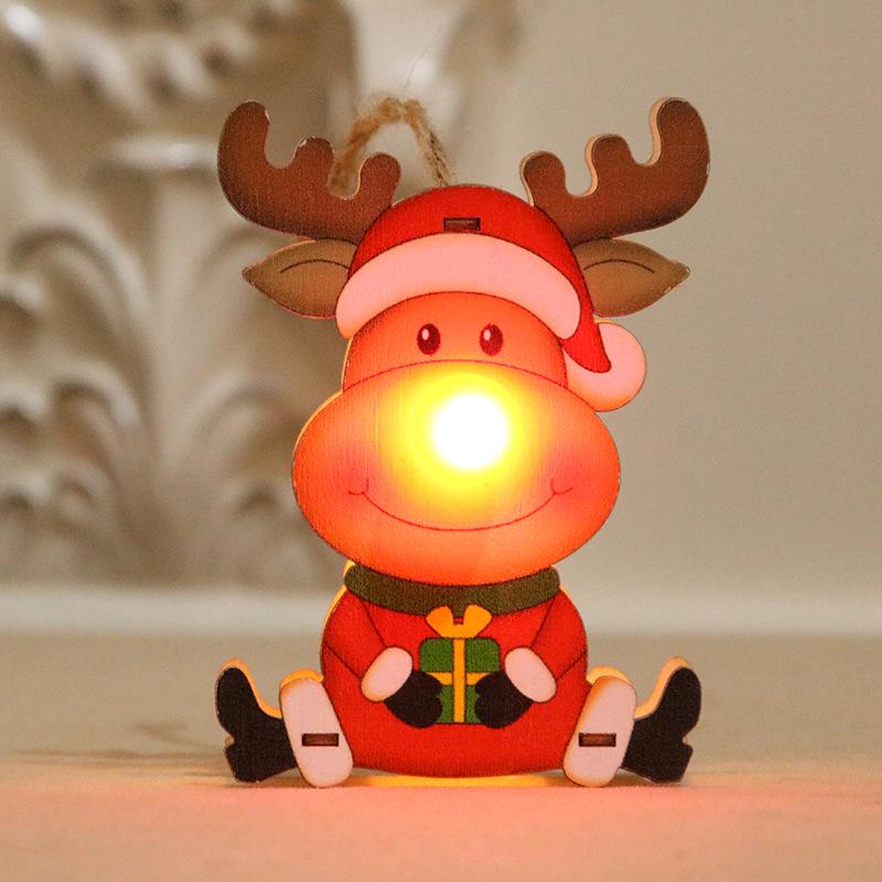 New Luminous Wooden Christmas Tree Pendant for Children