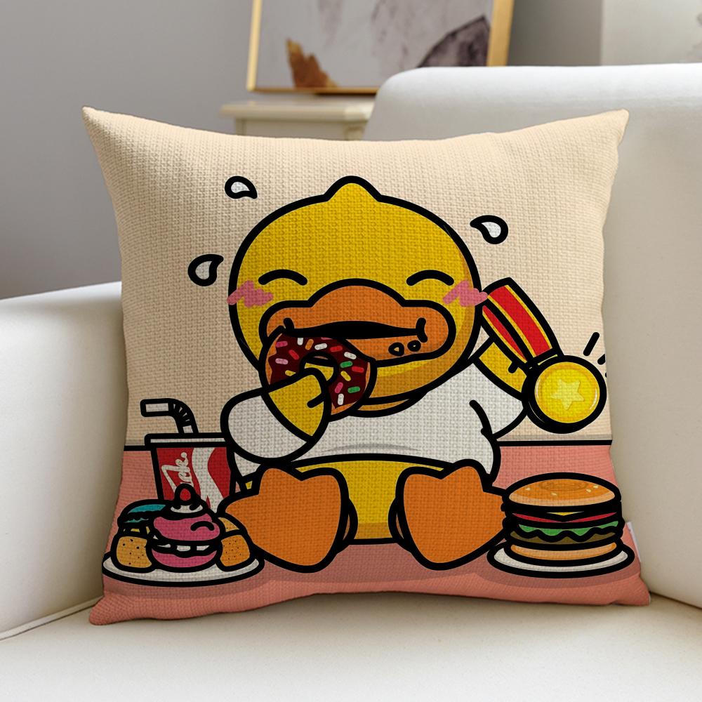 Bright BBDuckS Cushion Cover Breathable and skinfriendly linen pillowcase square removable and washable cushion