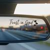"Fidati di Dio" Forma a Cuore Adesivo Specchietto Retrovisore, Semi Opaco Autoadesivo per Vetro, Decalcomania Religiosa Ispiratrice per Auto Regalo
