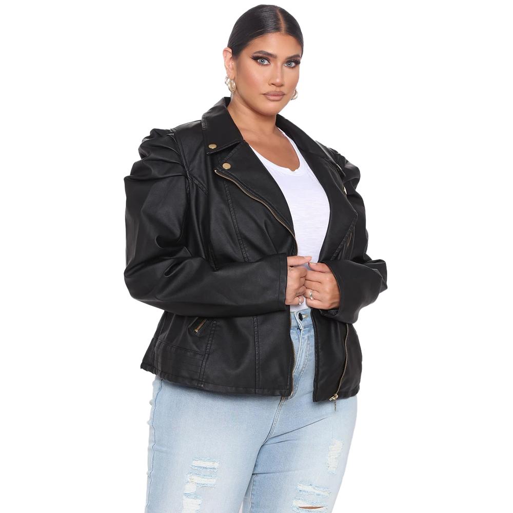 plus size faux moto jacket