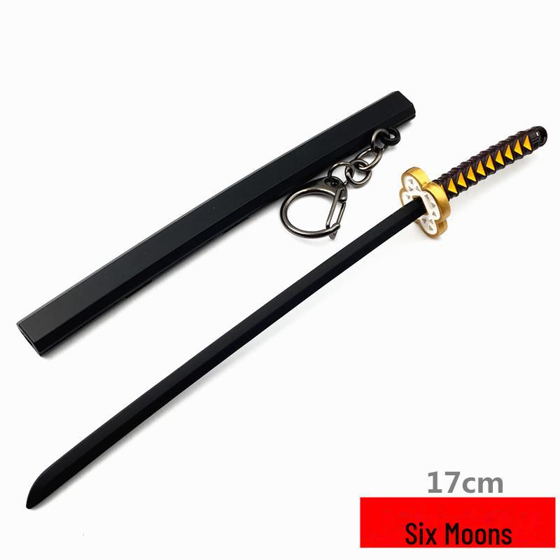 Demon Slayer Kamado Flamme & Windsäule Schwert Modell Schlüsselanhänger Anhänger Spielzeug, 17cm