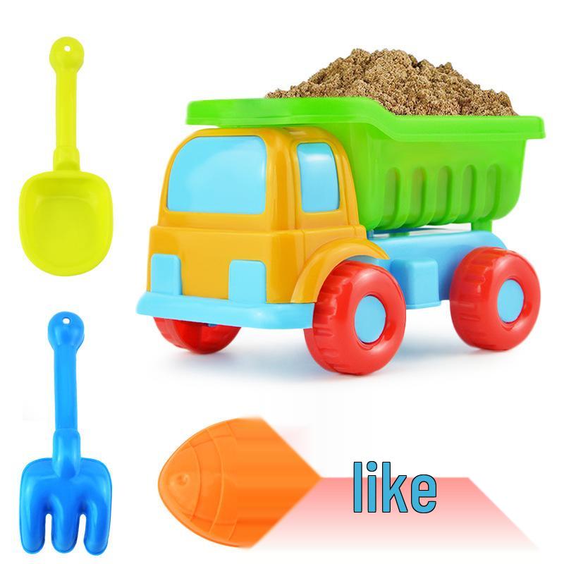 Children's Beach Sand Toy Set: Shovels, Buckets, and Toy Car for Seaside Fun