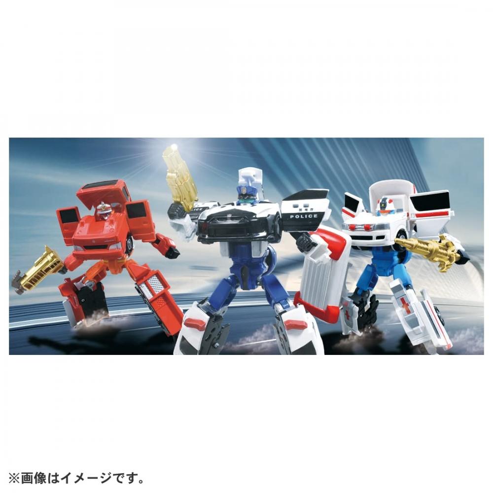 TAKARA TOMY „Set DX de pompieri și urgențe de poliție Tomica Job” Mini mașină jucărie unisex de 3 ani și peste Standardul de siguranță a jucăriilor a trecut marca ST certi