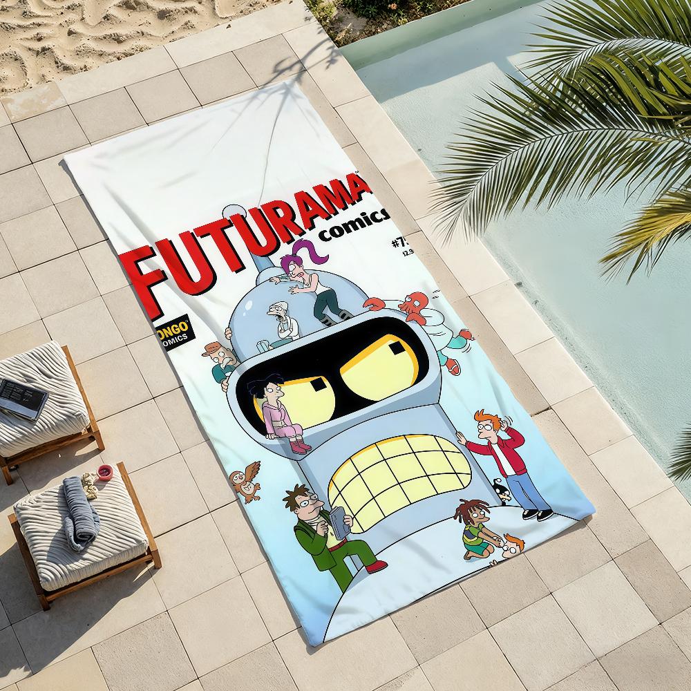 Funny Cartoon F-Futurama Towel Drying Bath Towel Applicable To Light Swimming Camping Yoga Beach Out