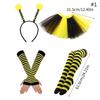 Bee Costume Set Bee Ear Headband Tutu Skirt Sleeve Sunglass Strip Sock for Kids Adult Halloween Christmas Animal Cosplay