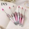 Smooth Writing Experience Diamond Beadable Pens, Bling Rhinestone Beaded DIY Plastic Bead Pen, Crystal Gift for Women Shaft Black Ink Ballpoint