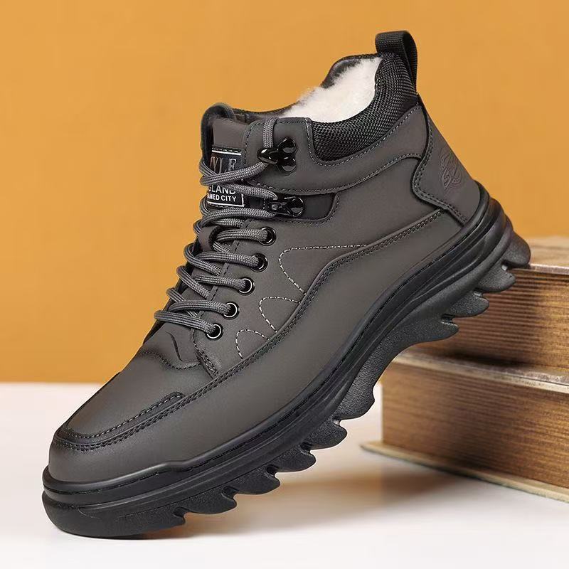 Cotton shoes winter men's shoes fleece thickened Martin boots high-top warm snow boots versatile casual shoes
