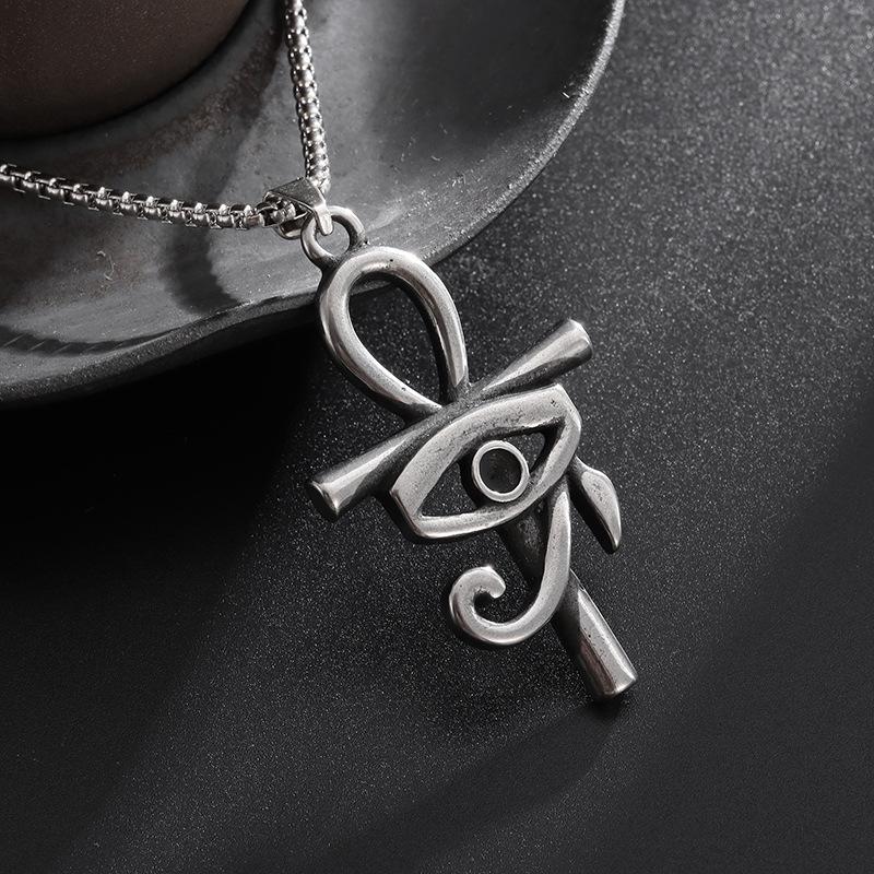 Jewelry Devil s Eye Ankh Horus Eye Pendant Necklace 60CM(Necklace Long)