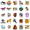 50 Horse Stickers Hand-painted Horse Material Suitcase Notebook Water Cup Can Be Repeatedly Pasted Decorative Stickers