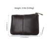 Leather change bag, mini cowhide zipper, thin small wallet, earphone storage bag, coin small change bag, simple