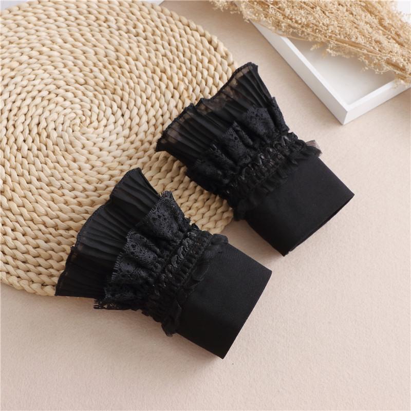 1 Pair Detachable Lace Cuff Sleeves Gauze Elastic Sleeve Cuffs Wrist Lace Cuffs White Sleeves Cuffs Women Blouse Wrist Warmers