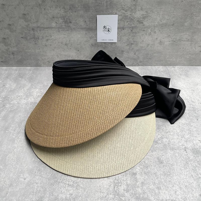 Straw Bow Empty Top Hat Wide Brim 25 Summer Straw Hat Sunscreen Sun Hat Sun Hat