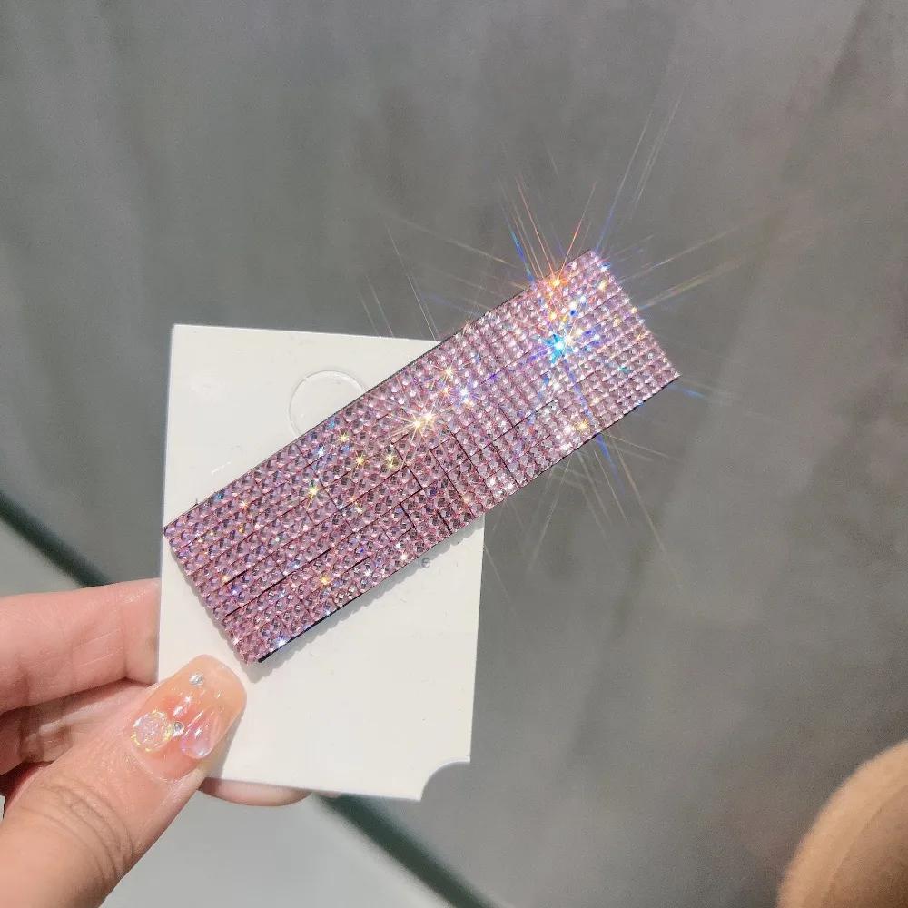 Beautiful Shiny Rhinestone Hairpins Creative Rectangular Hair Clips Woman's Hair Accessories