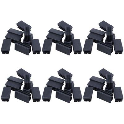 A84X-48 ks Černé Plastové Obdélníkové Zaslepovací Koncovky Vložky 20 mm x 40 mm