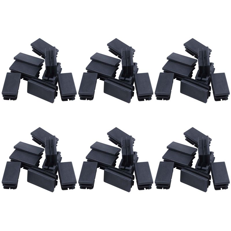 A84X-48 Stück Schwarze Kunststoff Rechteckige Blindstopfen Einsätze 20mm x 40mm