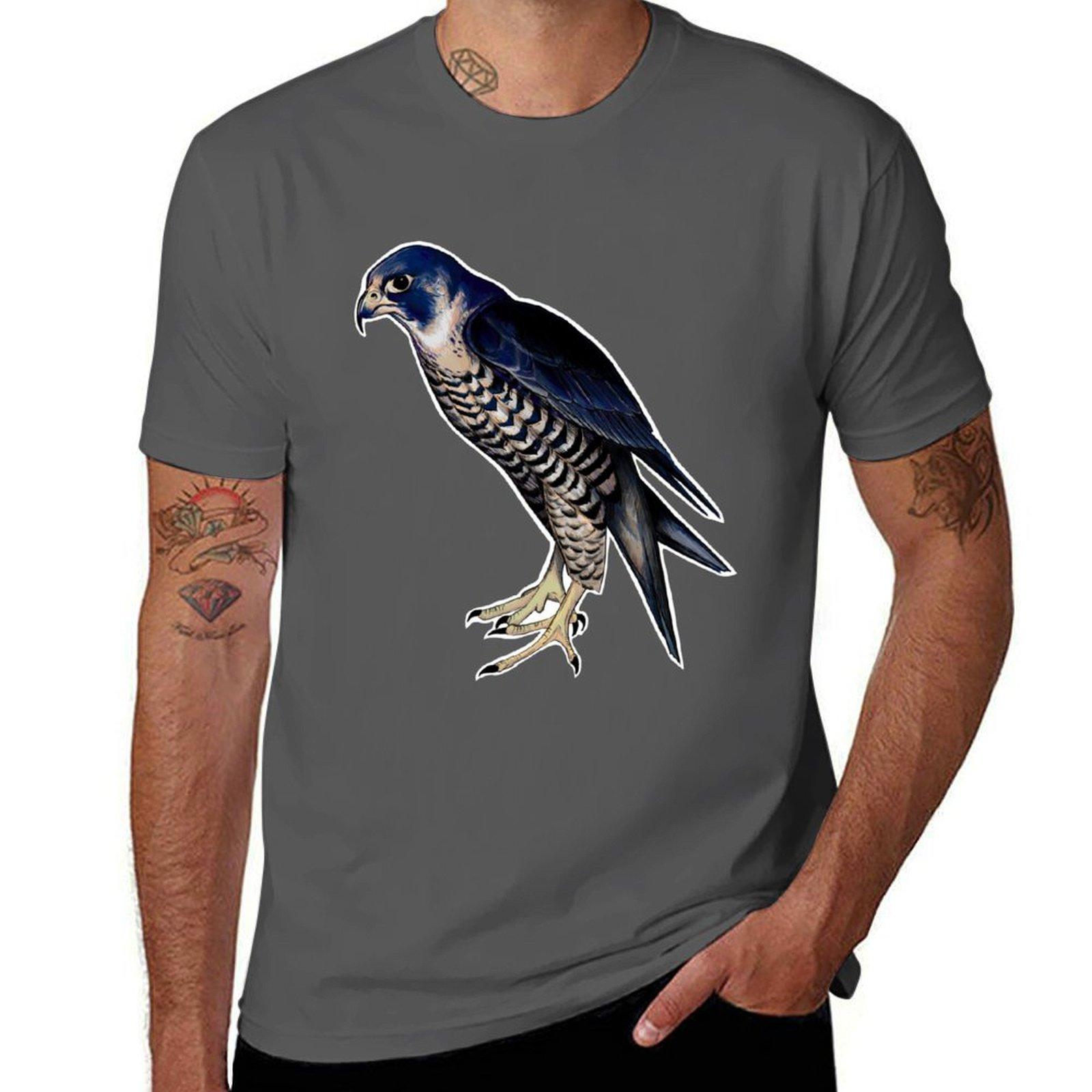 

Peregrine Falcon colored digital art T-Shirt graphic t shirts heavyweights customizeds essential t shirt men clothes 4XL
