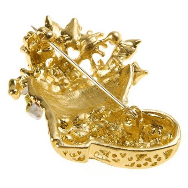 Christmas Ruby Boots Brooch - European & American Fashion Bestseller Lapel Pin Gift