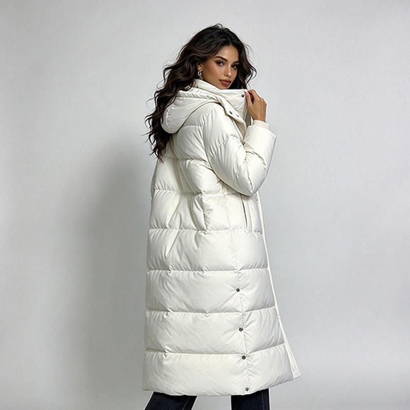 Down cotton-padded clothes and cotton-padded clothes for women's loose winter coats, long styles for the knee year, and new winter cotton-padded jacke