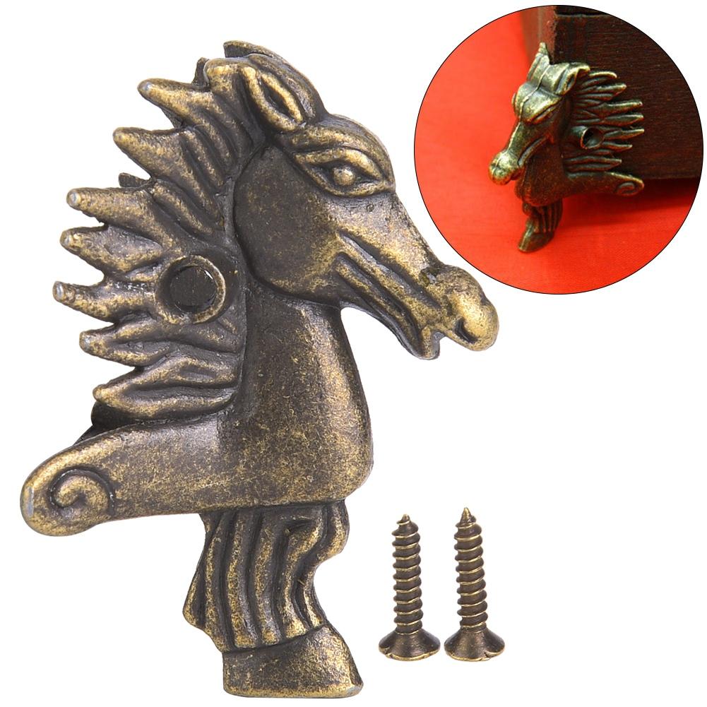 8PCS Horse Head Shaped Wooden Box Feet Leg Furniture Leg Corner Bracket Protector