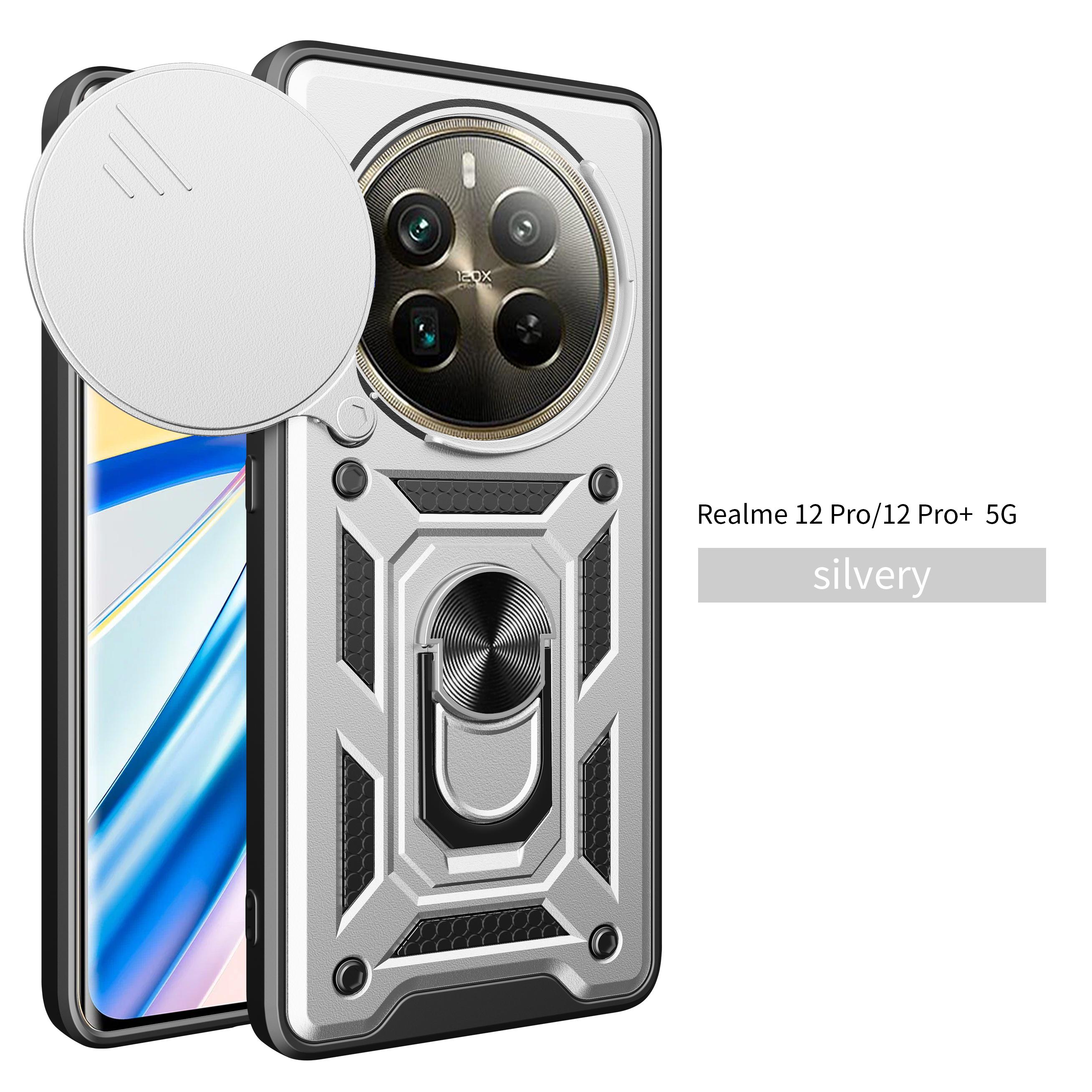 

For Realme 12 5G Case Realme 12 Plus Cover Realme 12 Pro + Magnetic Ring Holder Armor Phone Case Slide Camera Protect Back Cover realme 12 5G