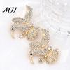 Women Bird Jewelry Rhinestone Hummingbird Brooch, Flying Lapel Pin, Golden Plated Accessory for Clothing Scarf Hat Polished Alloy Brooch