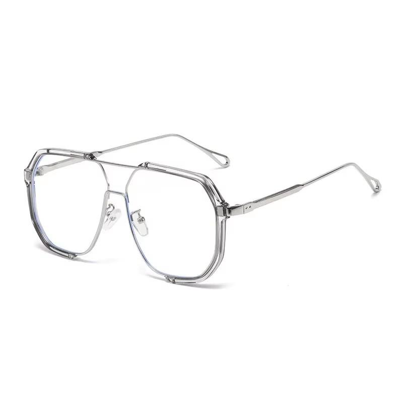 Europa I Stany Zjednoczone Moda Podwójny Mostek Duże Oprawki Wielokątne Okulary Przeciwsłoneczne Moda Wklęsły Kształt Okulary Przeciwsłoneczne Fala