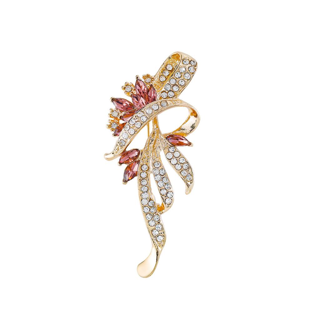 Fashion Women's Crystal Brooch Multi-Diamond Coat Chest Decoration Party Wear Jewelry Young Pin